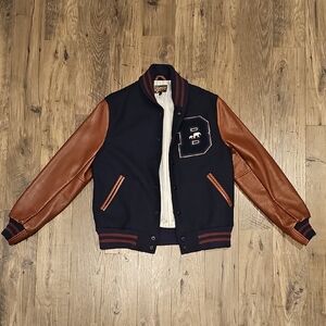 Brooklyn Circus Navy and Brown Varsity Jacket